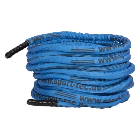 Fitness Tau Battle Rope ummantelt, ø 3 cm x 20 m, blau, 7 kg