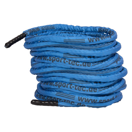 Fitness Tau Battle Rope ummantelt,  3 cm x 25 m, blau, 8,75 kg