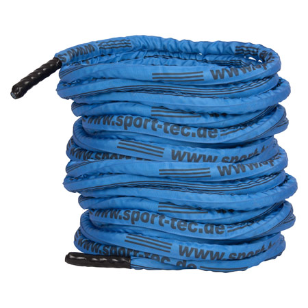 Fitness Tau Battle Rope ummantelt, ø 3 cm x 30 m, blau, 10,5 kg