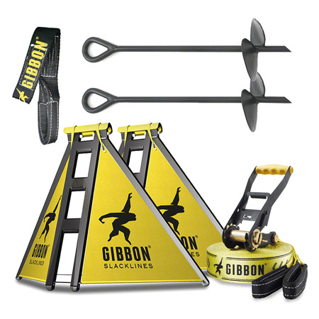 GIBBON Independence Kit Classic, Slackline-Garten-Set, 6-tlg