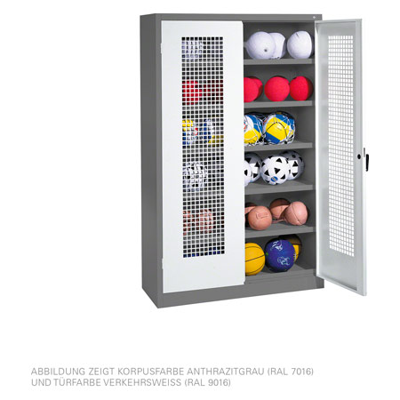 Geräteschrank Typ III mit Lochblech-Flügeltüren, H x B x T 195 x 120 x 50 cm