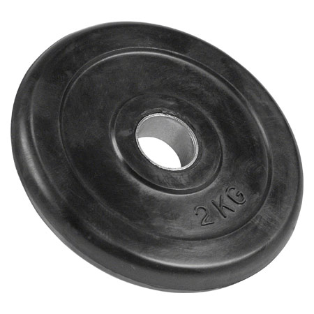 Get-Fit Hantelscheibe aus Gummi, 2 kg, Stück
