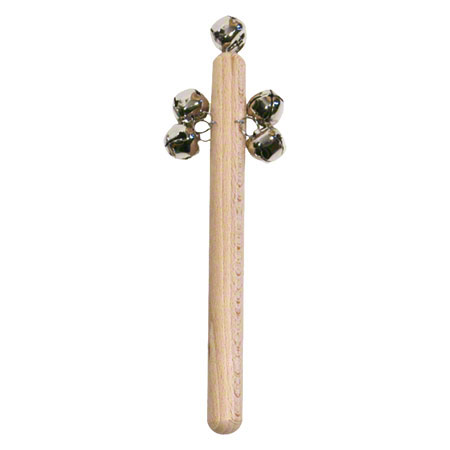 Glockenstab aus Hartholz, 5 Glöckchen