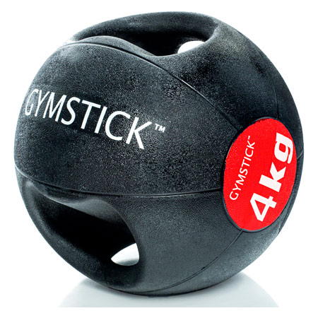 Gymstick Medizinball mit Griffen, ø 25 cm, 4 kg