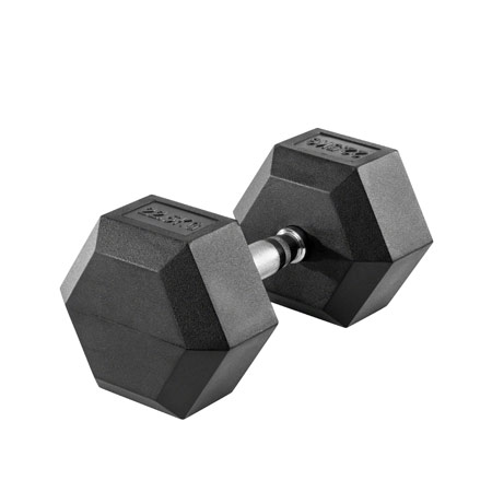 Hex Kompakthantel aus Gummi, 22,5 kg, Stück