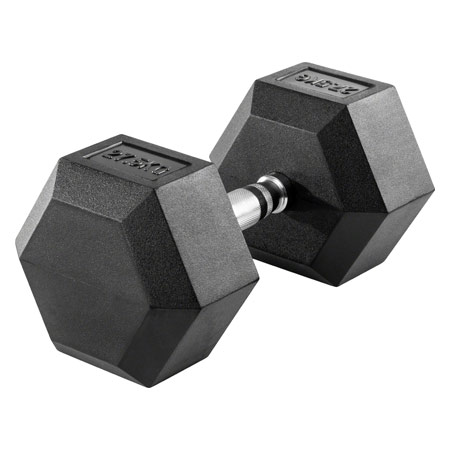 Hex Kompakthantel aus Gummi, 27,5 kg, Stück