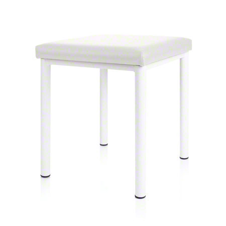 Hocker Robusta mit Polster, L x B 40 x 40 cm, Gestellfarbe weiß