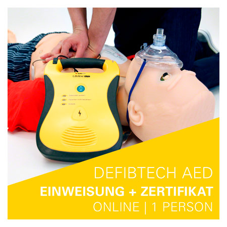 Interaktive AED Online Einweisung mit Zertifikat, 1 Person