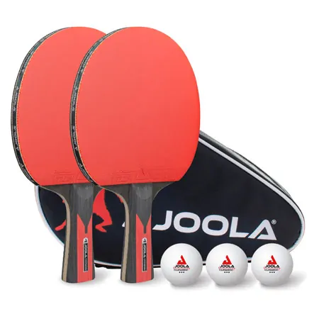 JOOLA Tischtennis-Set DUO CARBON, 2 TT-Schläger + 3 TT-Bälle