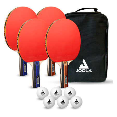 JOOLA Tischtennis-Set FAMILY Advanced, 4 TT-Schläger + 8 TT-Bälle