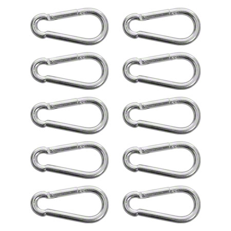 Karabinerhaken groß, 10 cm, 10er Set