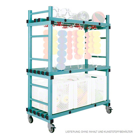 Kunststoff Kombi-Materialwagen, 3 Böden, fahrbar