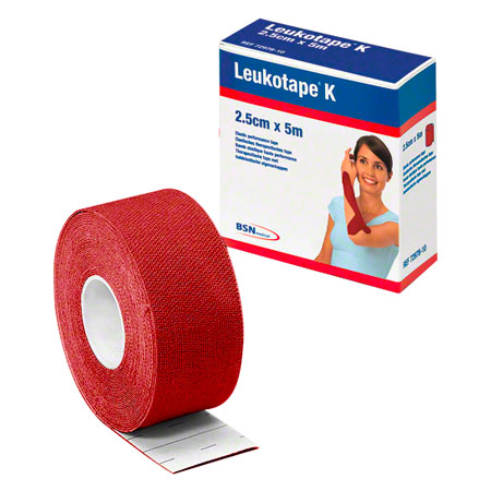 Leukotape K, 5 m x 2,5 cm, rot