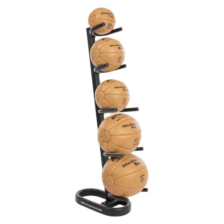 Medizinball-Set aus Leder 6-tlg., 1-5 kg inkl. Ständer