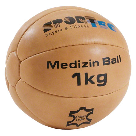 Medizinball aus Leder, Ø 19 cm, 1 kg