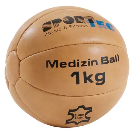 Medizinball aus Leder,  19 cm, 1 kg