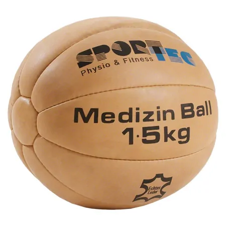 Medizinball aus Leder,  22 cm, 1,5 kg