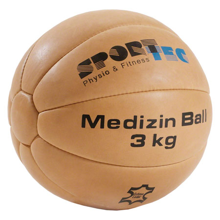 Medizinball aus Leder, ø 26 cm, 3 kg