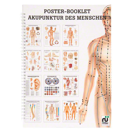 Mini-Poster Booklet Akupunktur des Menschen, LxB 34x24 cm, 12 Poster