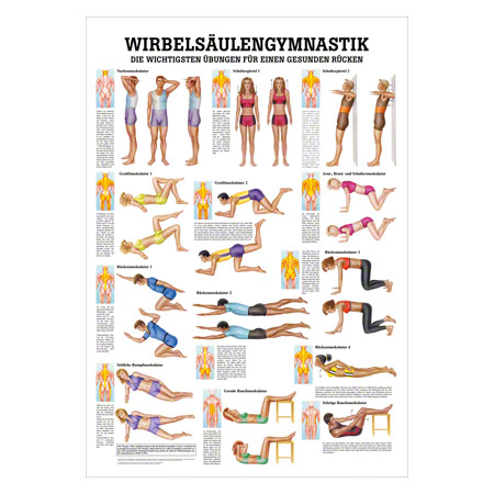 Mini-Poster Wirbelsäulengymnastik, LxB 34x24 cm