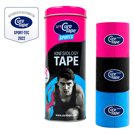 MyCureTape Sports 3 Rollen  2,5 m x 5 cm, pink, schwarz, blau