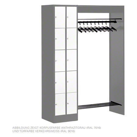 Offene Garderobe für 10 Personen, HxBxT 195x141x48 cm