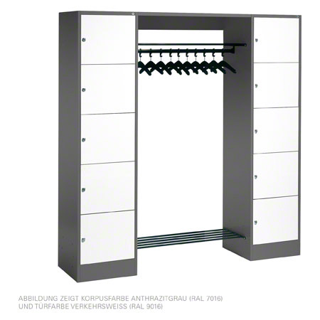 Offene Garderobe für 10 Personen, HxBxT 195x187x48 cm