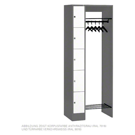 Offene Garderobe für 5 Personen, HxBxT 195x74x48 cm
