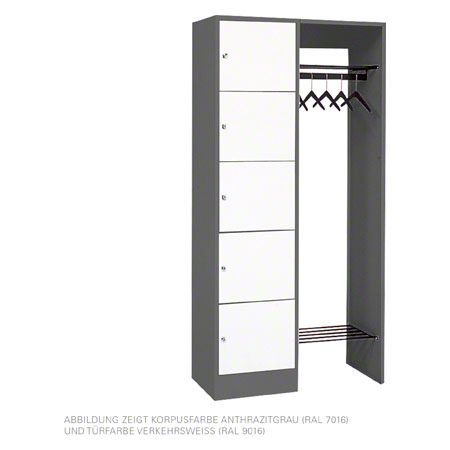 Offene Garderobe für 5 Personen, HxBxT 195x96x48 cm