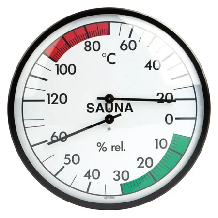 Sauna-Klimamesser inkl. Thermometer und Hygrometer,  13,5 cm