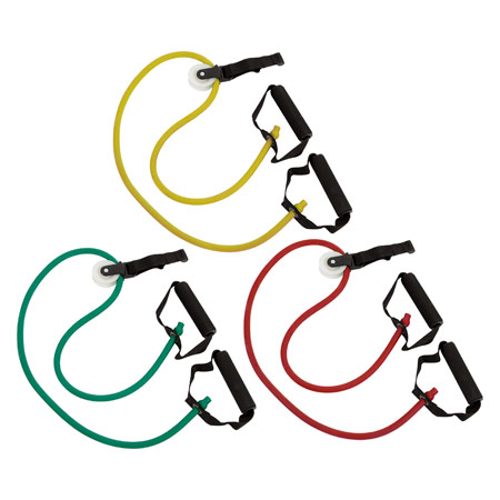 Shoulder Tube Pulley, 3er Set: je 1x leicht gelb, mittel rot, stark grün