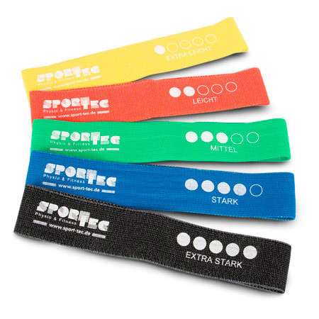 Sport-Tec Fitness-Loops aus Textil, Set 5-tlg., LxB 32x5,8 cm