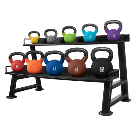 Sport-Tec Kettlebell-Set 11-tlg., 4-32 kg inkl. Ablage