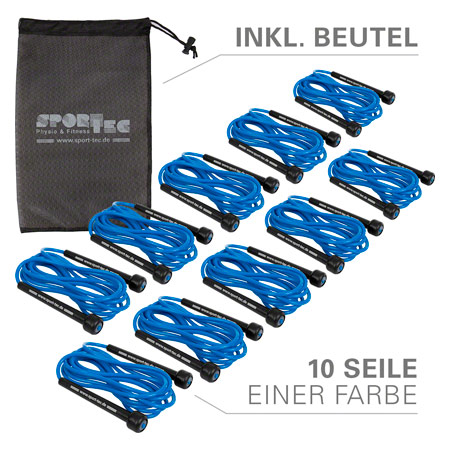 Springseil Speed Rope-Set, verstellbar, 300 cm, 10 Seile, inkl. Aufbewahrungsbeutel