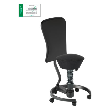 Swopper Work 3D-Aktiv Bürodrehstuhl mit Lehne, 50-120 kg
