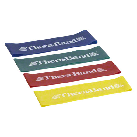 Thera-Band Loop 4er Set, ø 13 cm, 7,6x20,5 cm, je 1x gelb, rot, grün, blau