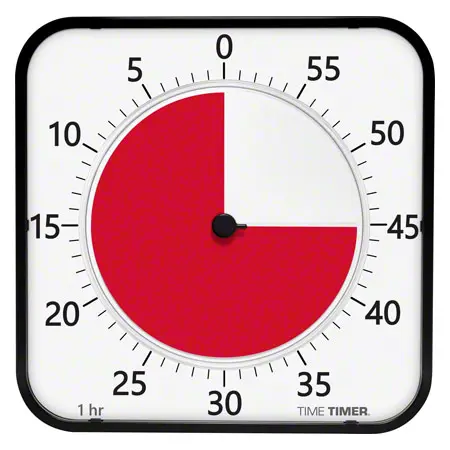 Time Timer MAX Tischuhr mit akustischem Signal, 5 Min. bis 120 Min., 40x40 cm