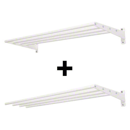 Wandhalterung Set, 125 cm, mit je 4 Auflagestäben, Basis- und Erweiterungsmodul, 11-tlg.