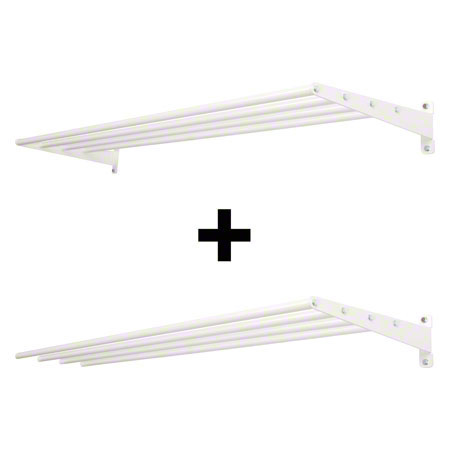 Wandhalterung Set, 175 cm, mit je 4 Auflagestäben, Basis- und Erweiterungsmodul, 11-tlg.