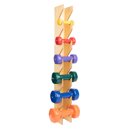 Wandhalterung-Set inkl. Hanteln, 0,5-5 kg, 6 Stück