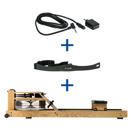 WaterRower Rudergert Eiche, inkl. S4 Monitor, Herzfrequenzempfnger und Brustgurt POLAR T31, Set 3-tlg.