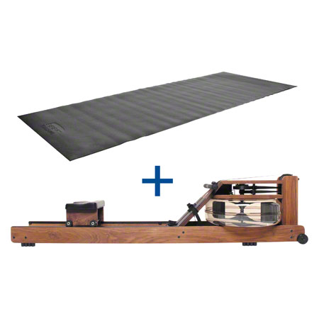 WaterRower Rudergert Nussbaum, inkl. S4 Monitor und Bodenschutzmatte, Set 2-tlg.