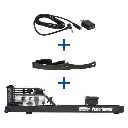 WaterRower Rudergert Shadow, inkl. S4 Monitor, Herzfrequenzempfnger und Brustgurt POLAR T31, Set 3-tlg.