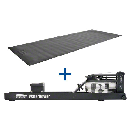 WaterRower Rudergert Shadow, inkl. S4 Monitor und Bodenschutzmatte, Set 2-tlg.