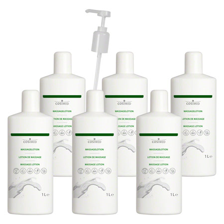 cosiMed Massagelotion-Set 6x Massagelotion, 1 l, inkl. Dosierpumpe